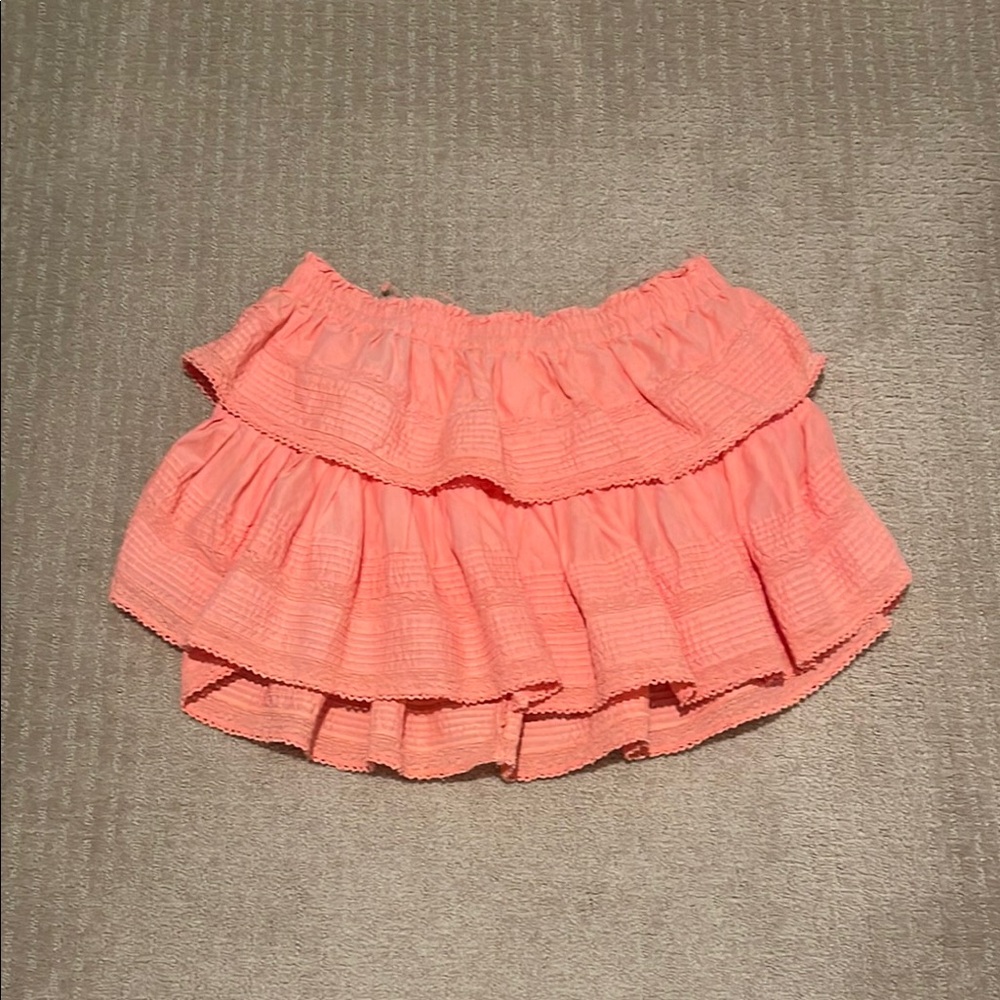 Coral Loveshack Fancy Ruffled Mini Skirt XL